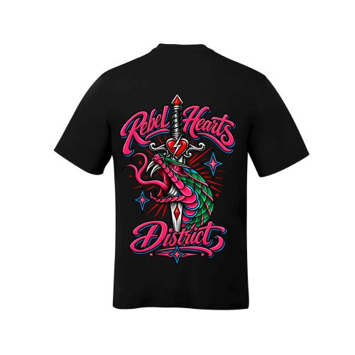 Rebel Hearts District Men's T-Shirt — Snake back