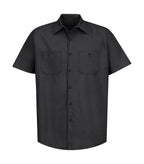 Red Kap SP24, Industrial Short Sleeve Work Shirt, Black