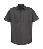 Red Kap SP24, Industrial Short Sleeve Work Shirt, Charcoal