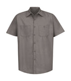 Red Kap SP24, Industrial Short Sleeve Work Shirt, Grey