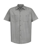 Red Kap SP24, Industrial Short Sleeve Work Shirt, Light Grey