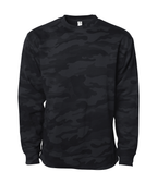 INDEPENDENT SS3000, Midweight Crewneck Sweatshirt, Black Camo