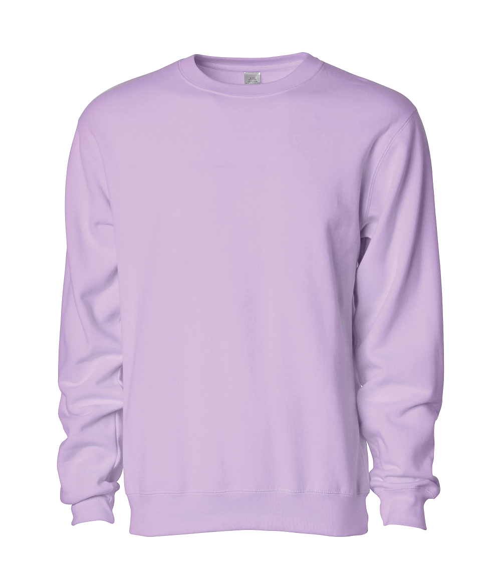 INDEPENDENT SS3000-P1, Ss3000 - Midweight Crewneck Sweatshirts (lavender, Light Pink, Maroon, Mint, Red), Lavender