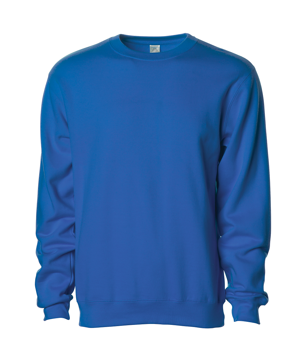 INDEPENDENT SS3000-P1, Ss3000 - Midweight Crewneck Sweatshirts (lavender, Light Pink, Maroon, Mint, Red), Royal