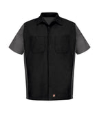 Red Kap SY20, Short Sleeve Woven Crew Shirt, Black/Charcoal