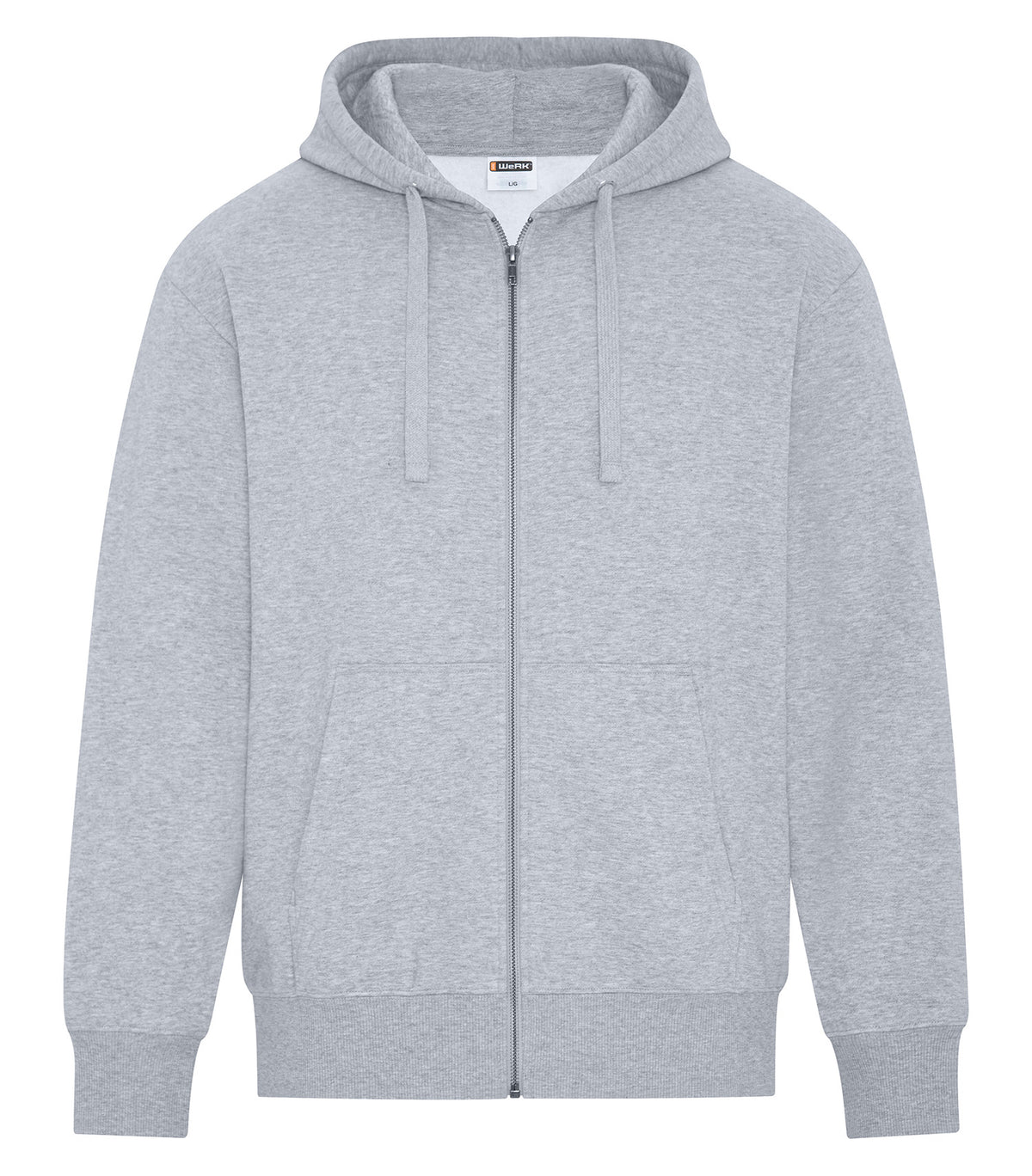 ATC WeRK WERK422, Heavyweight Fleece Full Zip Hoodie, Athletic Grey