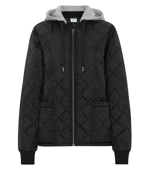 ATC WeRK WERK7611L, Quilted Freezer Ladies’ Jacket With Detachable Hood, Black