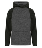 ATC Y2047, Dynamic Heather Fleece Two Tone Youth Hoodie, Charcoal Dynamic/Black