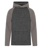 ATC Y2047, Dynamic Heather Fleece Two Tone Youth Hoodie, Charcoal Dynamic/Coal Grey