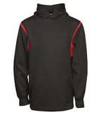 ATC Y2201, Ptech Fleece Varcity Youth Hoodie, Black/True Red