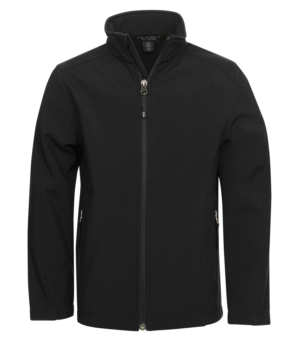 Coal Harbour Y7603, Everyday Water Repellent Soft Shell Youth Jacket, Black
